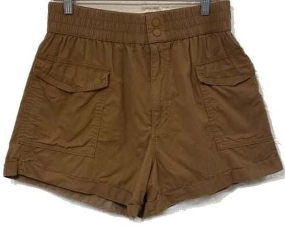 Abercrombie & Fitch High Rise Smocked Waist Cotton Cargo Shorts size M